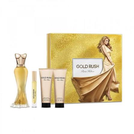 Paris Hilton Gold Rush Gift Set for Women - EDP 100ml + EDP Mini 10ml + Body Lotion 90ml + Shower Gel 90ml (608940583623)