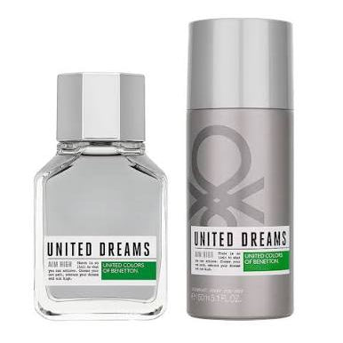 Benetton United Dreams Aim High Set EDT 100ml + Deodorant 150ml For Men (8433982026034)