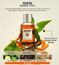 Guess Originals Type 3 Tobacco & Amberwood Eau De Parfum Unisex 100ml (85715323217)