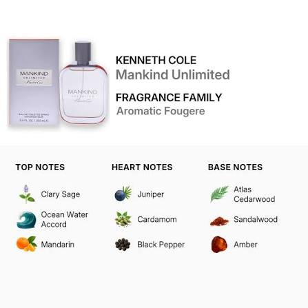 Kenneth Cole Mankind Unlimited Eau De Toilette for Men 100ml (608940580493)