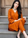 Katan Silk 2 Piece Unstitched Suit Plain Shirt & Trouser-New Design Trendy Party Wear