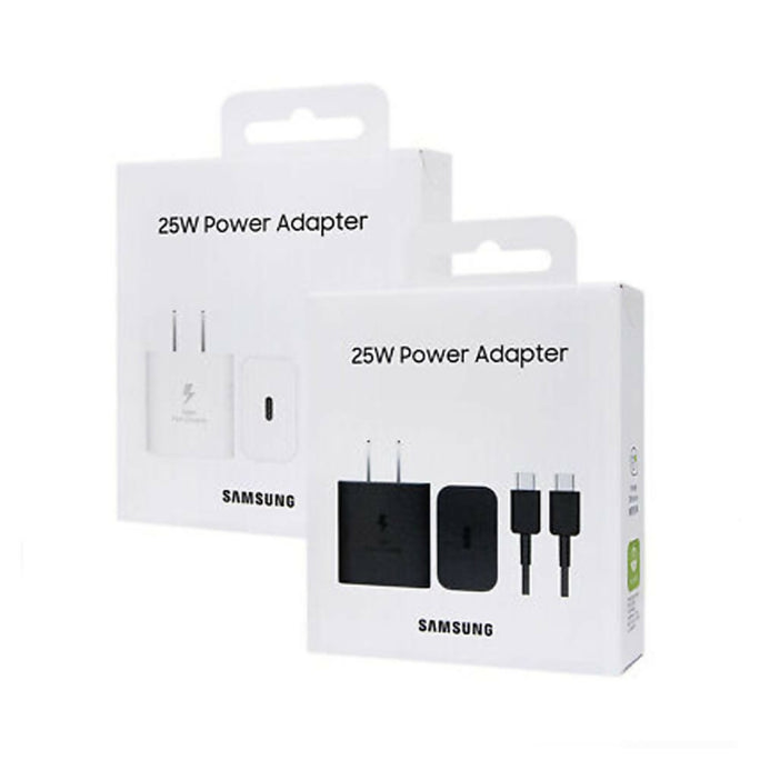 Original Samsung 25W Super Fast Charging Wall Charger & USB-C to USB-C Data Cable | Genuine Adaptive Fast Charge Travel Adapter Type C PD Power Delivery