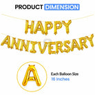 Happy Anniversary Gold Foil Letter Balloon Banner Set – Party Decoration