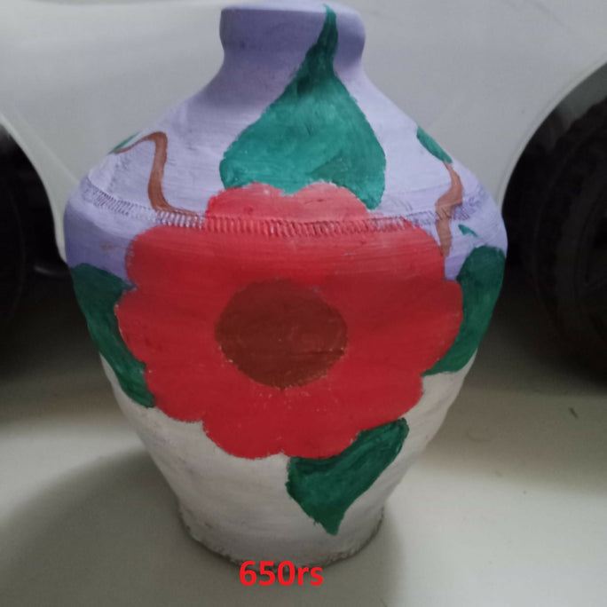 Clay Money Saving Pot (Gullak) and random design matti ka bartan 2 pcs Random design