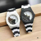PACK OF 2 PCS Original Arabic Aura Waterproof Wrist Watch: Trending Matte Finish Luxury Timepiece for Men & Boys special Premium Arabic Aura Watch 2026 watch: Luxury Minimalist Design with Butterfly Clasp & Fiber Chain for Men