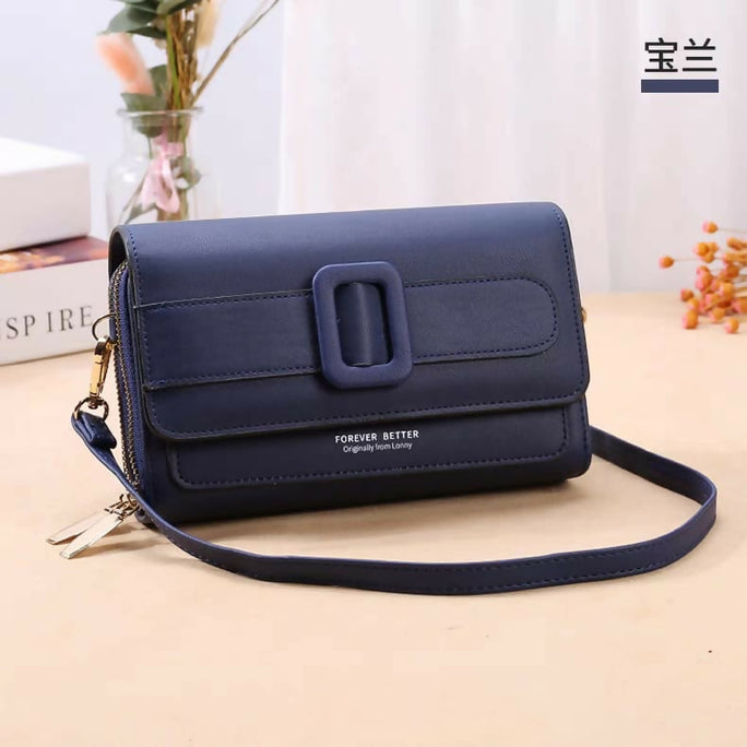 Double Zipper Women's Wallet Crossbody Bag - Stylish Mobile Pouch & Card Holder Purse