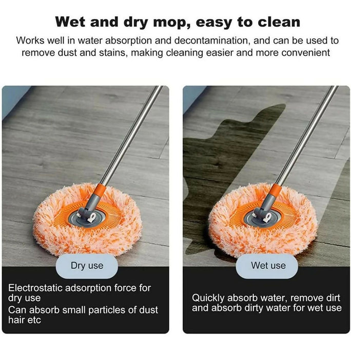 1 PC 360°Rotatable Mop Round Microfiber Dust Mops Cleaning Tools For Household Floor Wall Window