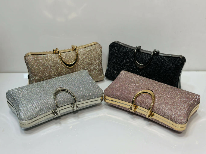 Glittery Hard Case Clutch Bag for Women - Elegant Party & Evening Purse