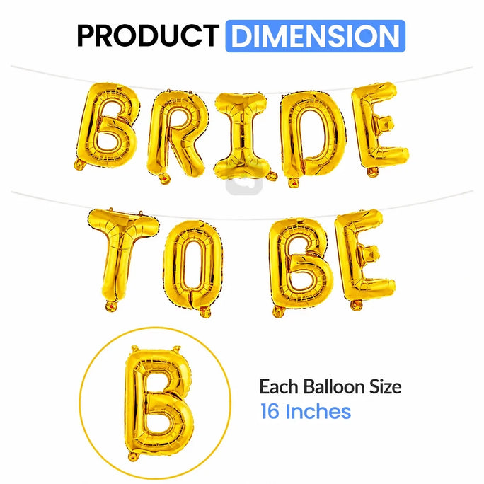 Bride To Be Foil Letter Balloon Set