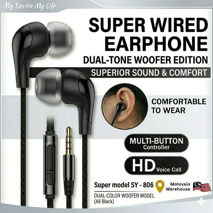 ORIGINAL Super Wired Earphones you – Experience Superior Sound & Comfortable music aur calling experience ko behtar banayen