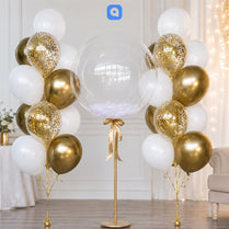 Elegant White & Gold Balloon Decoration Set