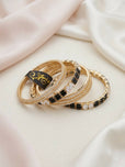Elegant Baguette Cut & Micro-Pave Zircon Bangles Set for Women - Sparkling Multi-Row Crystal Bangle Set