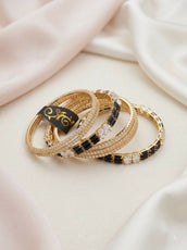 Elegant Baguette Cut & Micro-Pave Zircon Bangles Set for Women - Sparkling Multi-Row Crystal Bangle Set