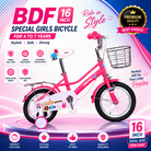 16 SIZE GIRL Cycle Drak Pink FOR 4 To 8 year girls special model with Basket