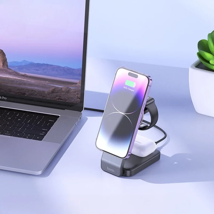 HOCO CQ3 Noble 3 in 1 Magnetic Wireless Fast Charger Foldable