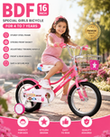 16 SIZE GIRL Cycle Drak Pink FOR 4 To 8 year girls special model with Basket