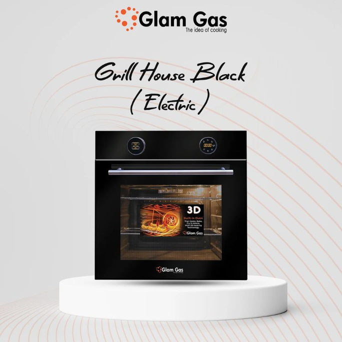 Glam Gas Grill House Electric Oven Black 61 Liter With Official Warranty