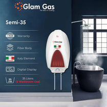 Glam Gas Semi-35 Semi-Instant Water Heater 35 Liter Capacity With Official Warranty