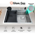 Glam Gas Life Style 6-6 Texture Kitchen Sink