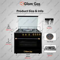 Glam Gas Cooking Range Hybrid 34 With Official Warranty