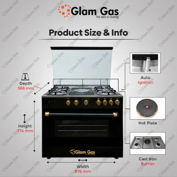Glam Gas Cooking Range Hybrid 34 With Official Warranty