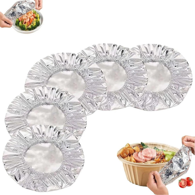Adjustable Aluminum Foil Food Cover Pack of 10 Pcs