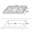 Glam Gas Flora Built In Hobs Silver With Official Warranty
