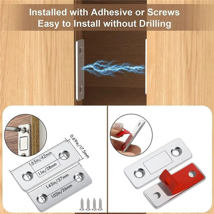 Ultra Thin Cabinet Magnets Stainless Steel For Kitchen Closet Drawer (Pack Of 10)