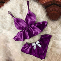 Bihaam Nighty For Girls Women V-Neck Stretchable Cami Bowknot Shorts Comfy Sleepwear Sexy Nightwear Nighty Set For Women (BI-014)