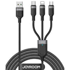 Joyroom S-A18 Multi-Use 3-in-1 USB-A to Lightning + Type-C + Micro USB Data Cable (1.2M, 3.5A)