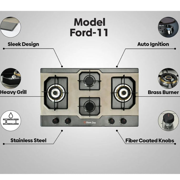 Glam Gas Ford-11 Built In Hob With Official Warranty