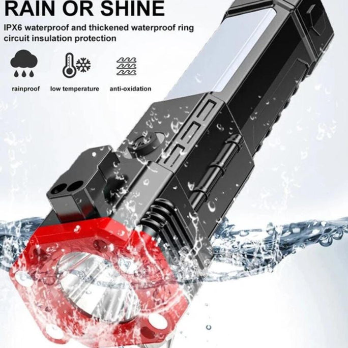 5 in 1 Multipurpose Rechargeable LED Torch Flashlight Light With Emergency Tool / With Window Breaker