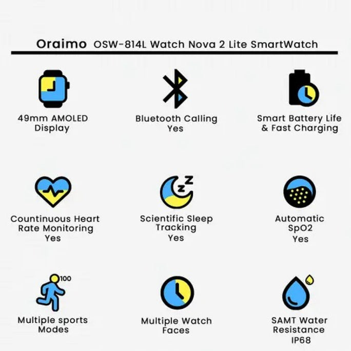 Oraimo OSW-814L Nova 2 Lite Smart Watch