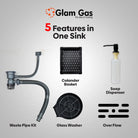 Glam Gas Life Style 6-6 BK Texture Sink