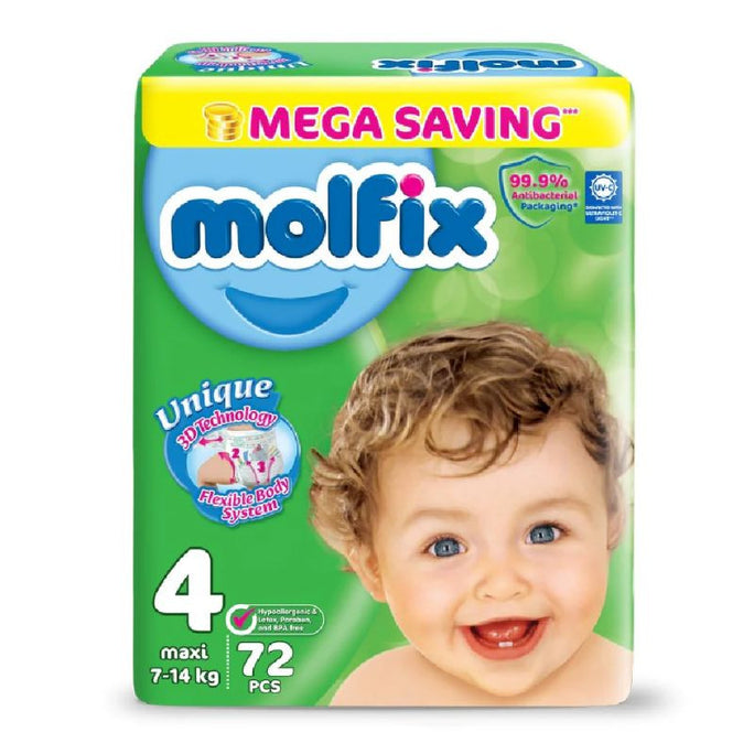 Molfix Baby Diaper Maxi Size 4 Pack 72 Pcs