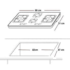 Glam Gas B435-Ford 4 Burner Built-In Hob