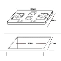 Glam Gas B435-Ford 4 Burner Built-In Hob