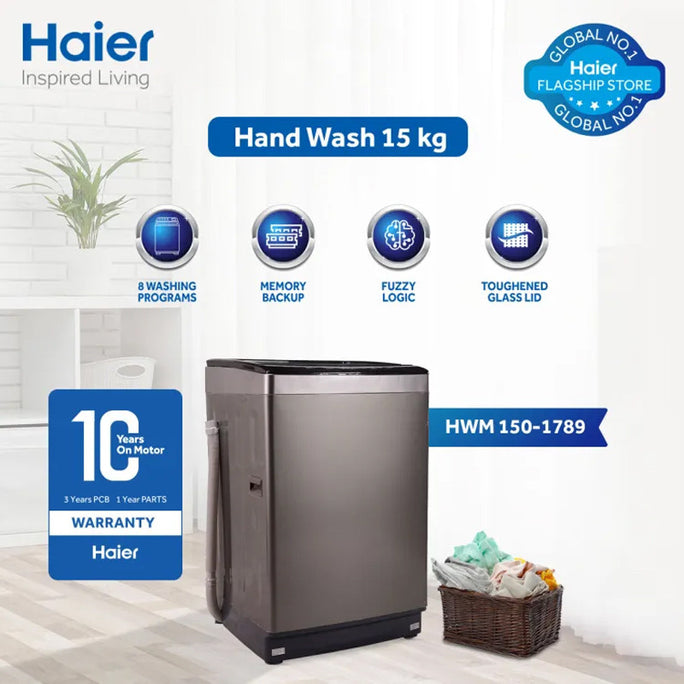 Haier HWM 150-1789 15Kg Top Load Fully Automatic Washing Machine With Official Warranty