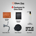Glam Gas Life Style OBL Built In Sink