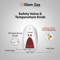 Glam Gas Semi-35 Semi-Instant Water Heater 35 Liter Capacity With Official Warranty