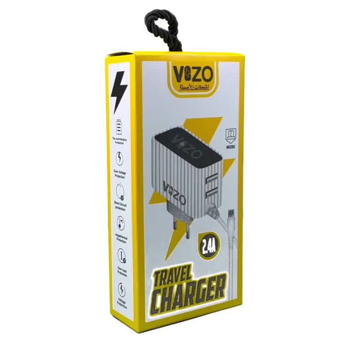 Vizo KW300 Dual Port Wall Charger With Built-in Micro Cable