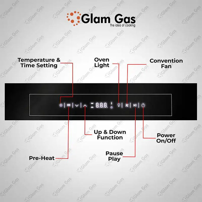 Glam Gas A68-SF3 Built-in Oven 88L Large Capacity Oven With Official Warranty