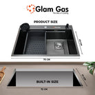 Glam Gas Life Style OBL BK Built In Sink