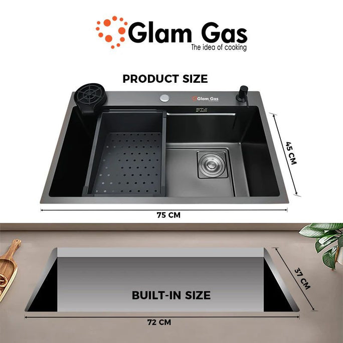 Glam Gas Life Style OBL BK Built In Sink