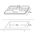 Glam Gas Black Berry Built In Hob With Official Warranty