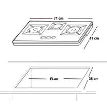 Glam Gas Black Berry Built In Hob With Official Warranty