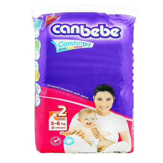 Canbebe Comfort Dry Baby Diaper Mini Size 2 Pack 9 Pcs