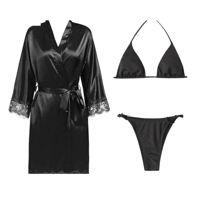 Bihaam Silk Wear 1 Piece Sexy Nighty Sleepwear Silk Satin Night Dress Lingerie Set