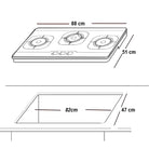 Glam Gas GG Galaxy-11 Built In Hobs Stainless Steel Body With Official Warranty