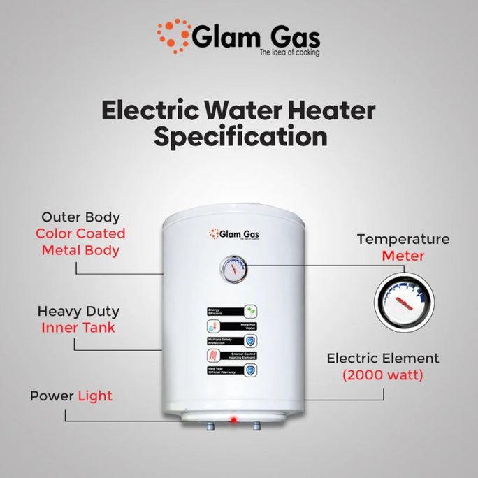 Glam Gas EWH Series Electric Water Heater With Official Warranty